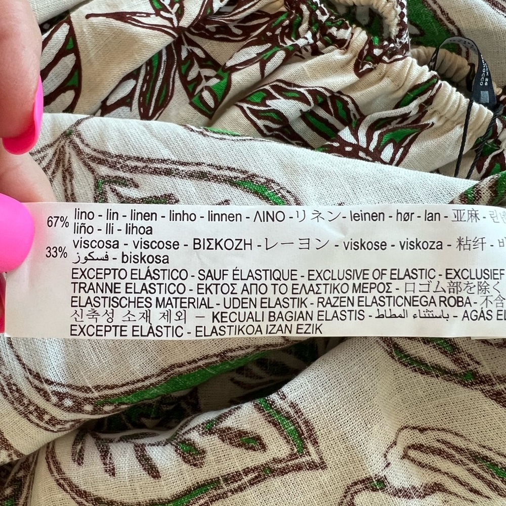 π π NWT ZARA Cutout Leaf Print Maxi Dress | Green, Brown & Tan | Womenβs Small - Picture 11 of 12